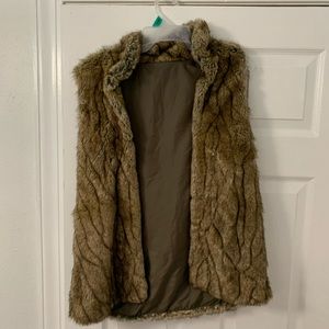 Brown faux fur vest from A & F, size large.